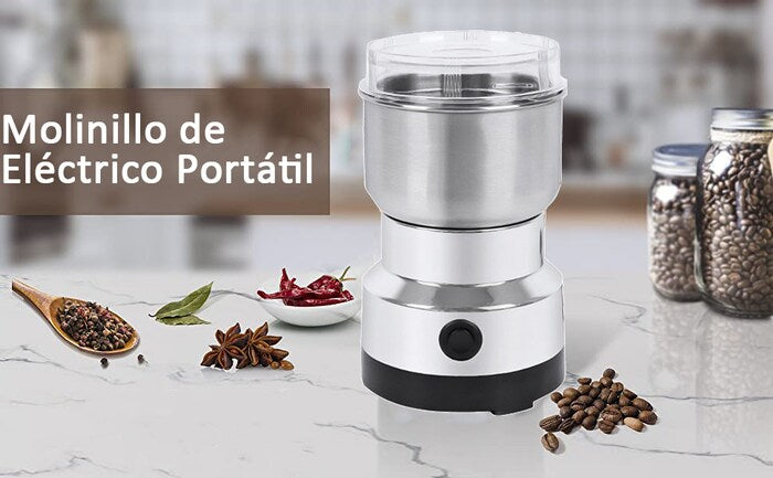 Molinillo Eléctrico Portátil de Acero Inoxidable, para Café, Especias, Semillas y Hierbas